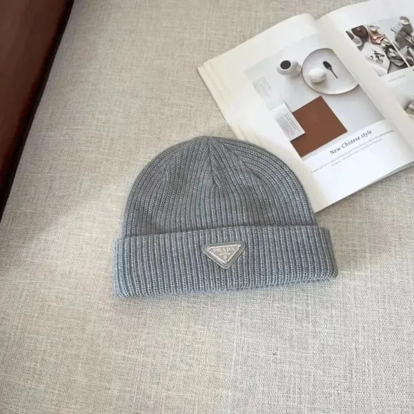 Prada Logo Beanie Pink Knit Hat - 5