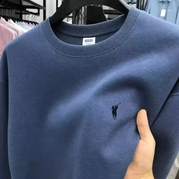 Ralph Lauren Polo Player Logo Navy Crewneck Sweatshirt - 1