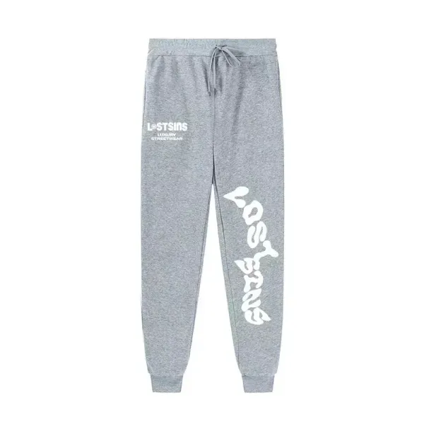 Lost Sins Logo Print Gray Sweatpants - 1