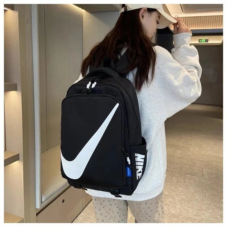 Nike Swoosh Mesh-Overlay Black Backpack - 10