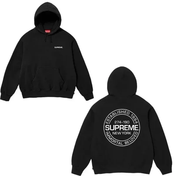 Supreme Arch Logo Hoodie, Dollar Sign Hoodie, Script Logo Hoodie, Box Logo Sweatshirt, City Arch Sweatshirt, Ducati Jacket, Milano Half-Zip, Coach Jacket, and Jogger Pants - 11