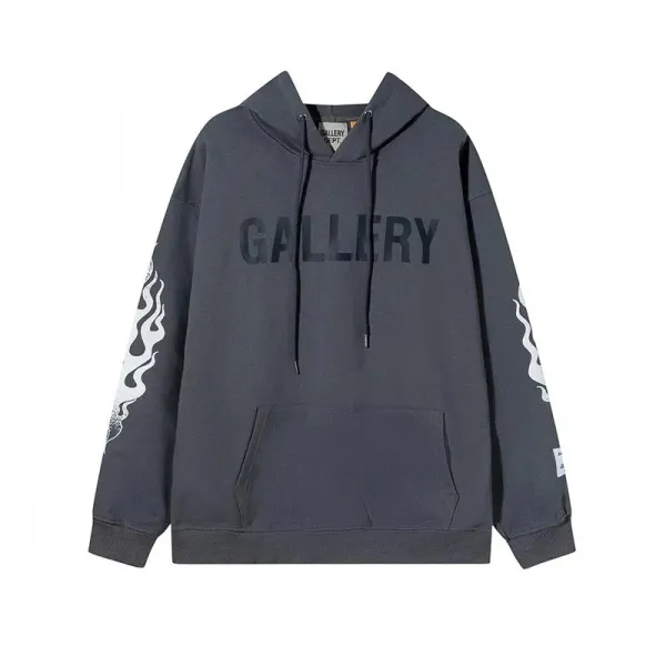 Gallery Dept Gallery Flame Print Hoodie Gray - 1