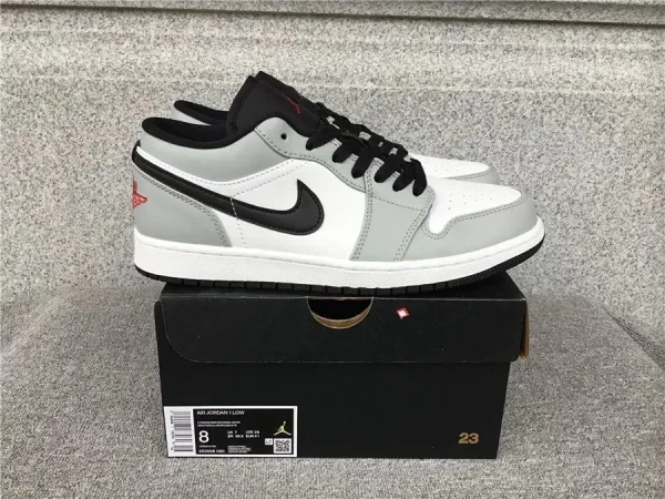 Air Jordan 1 Low Wolf Gray White Black Sneakers - 1