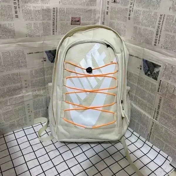 Nike Heritage Backpack Beige with Orange Straps Backpack - 1