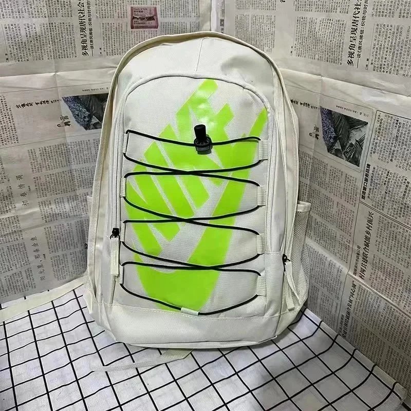 Nike Brasilia Backpack White with Neon Green Swoosh - 1
