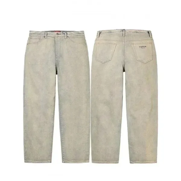 Supreme Washed Light Gray Jeans - 1