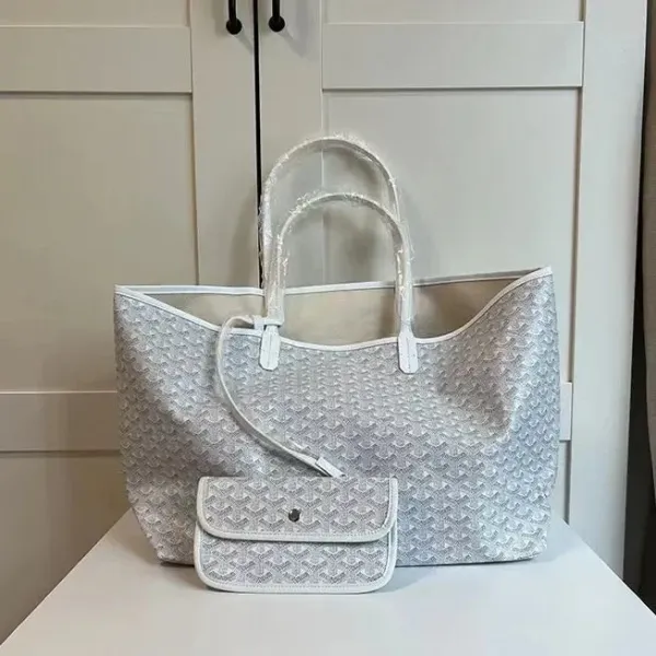 Goyard Saint-Louis Tote Bag Silver Gray with Mini Pouch - 1