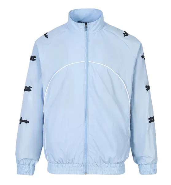 Off-White Diagonal Zip Windbreaker Light Blue Jacket - 1