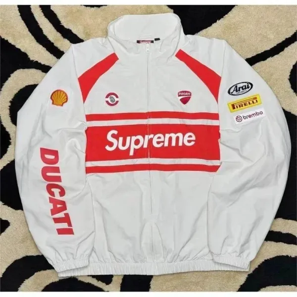 Supreme Arch Logo Hoodie, Dollar Sign Hoodie, Script Logo Hoodie, Box Logo Sweatshirt, City Arch Sweatshirt, Ducati Jacket, Milano Half-Zip, Coach Jacket, and Jogger Pants - 21
