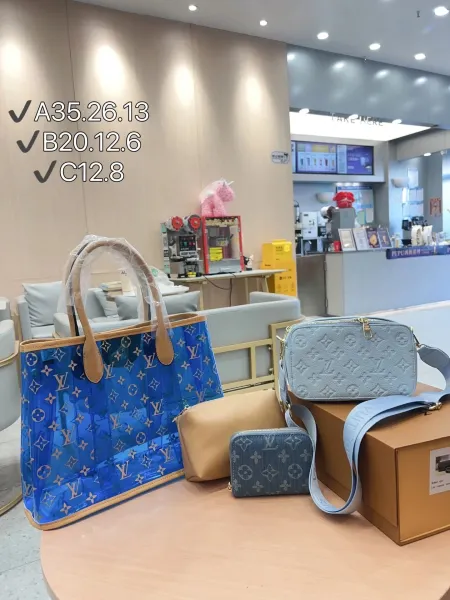 Louis Vuitton Onthego Tote Blue Transparent Monogram Handbag - 1