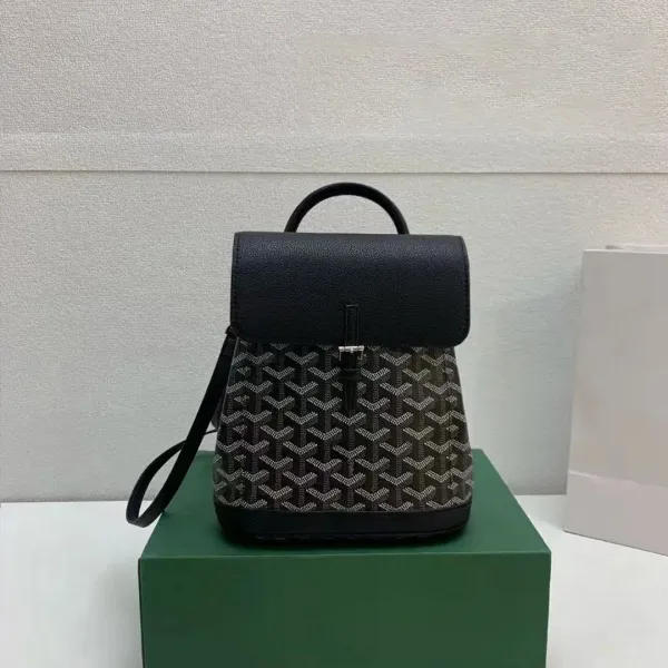 Goyard Saint Louis Mini Backpack Black and Graphite Monogram Canvas - 1