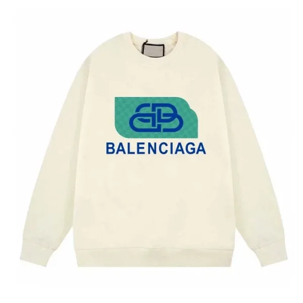 Balenciaga BB Logo Graphic Sweatshirt Beige - 1