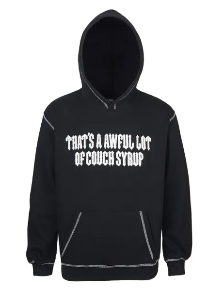 Design 'That's A Awful Lot Of Couch Syrup' Graphic Hoodie Black - 1