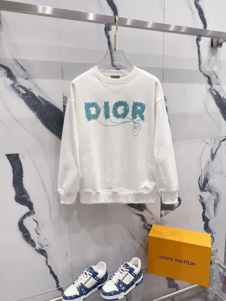 Dior Couture Logo Embroidered White Hoodie - 6