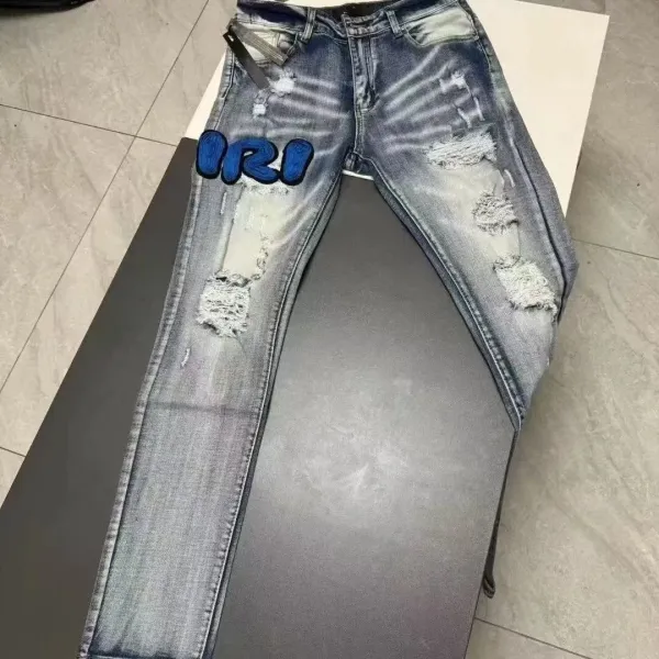 IRI Distressed Patchwork Denim Jeans - 1
