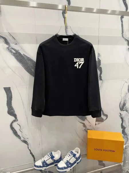 Dior 47 Logo Black Crewneck Sweatshirt - 1