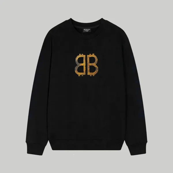 Balenciaga BB Logo Print Black Hoodie - 5