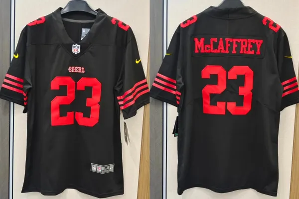 Nike San Francisco 49ers McCaffrey #23 Black Alternate Game Jersey - 1