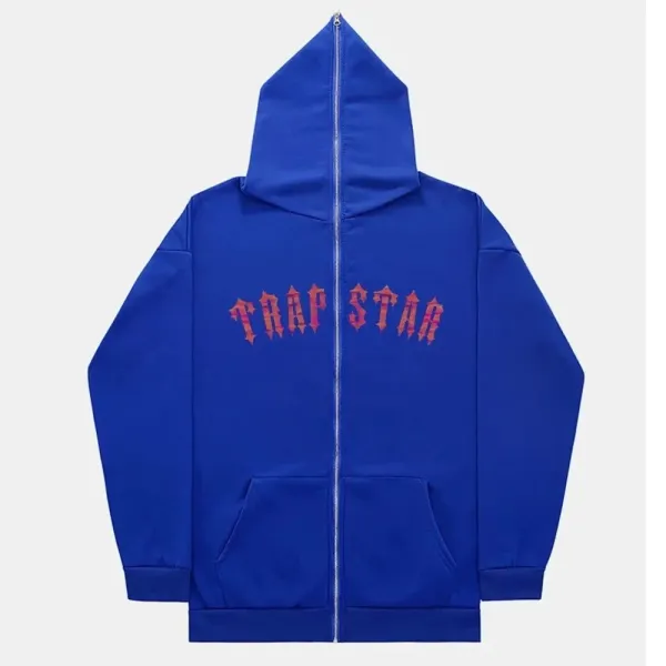 Trapstar Bold Logo Zip-Up Hoodie Royal Blue - 1