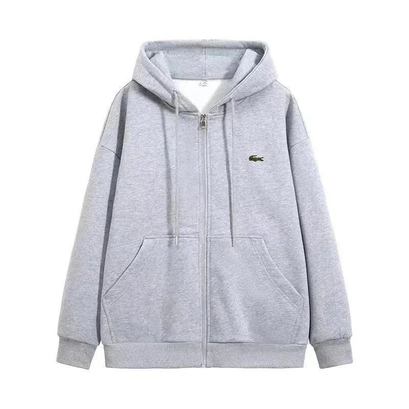Lacoste Grey Zip-Up Hoodie