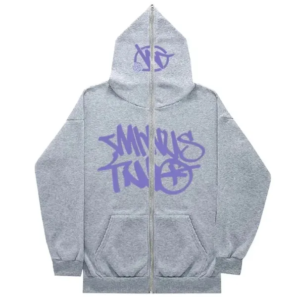 SMNWRUS x TWK Purple Graffiti Hoodie Gray - 1