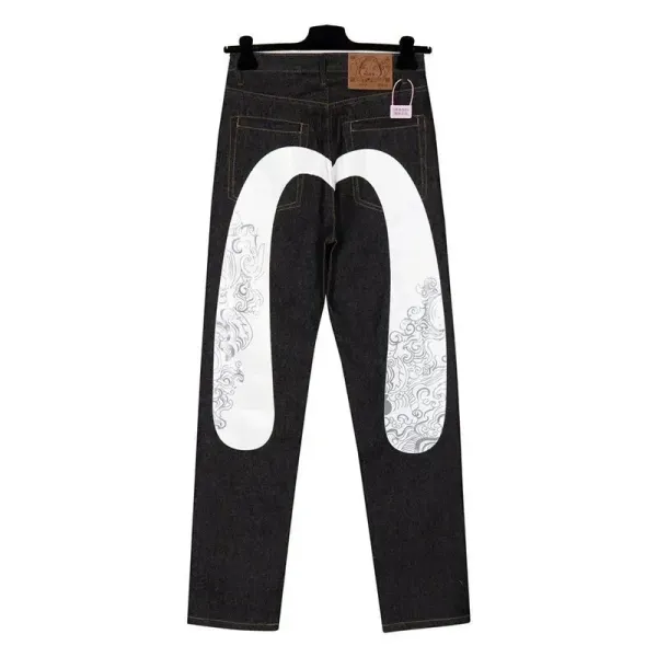 Evisu Fuji Wave Print Raw Denim Jeans - 1