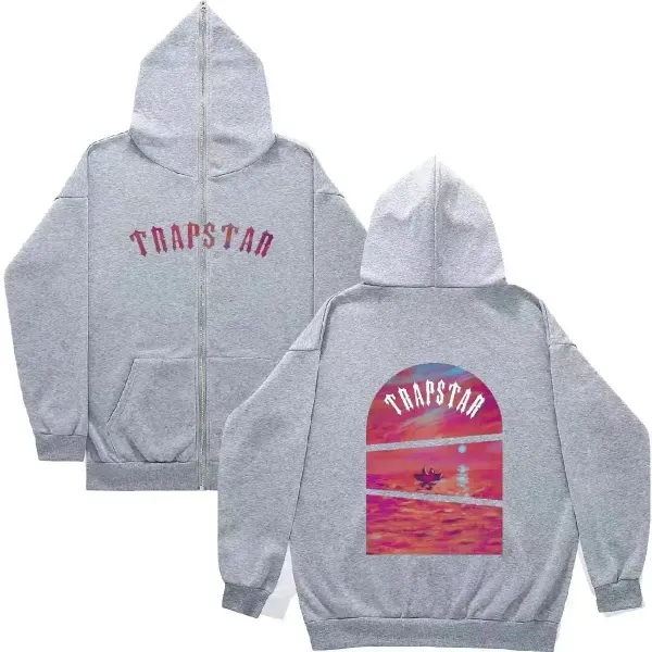 Trapstar Sunset Arch Hoodie Gray - 1