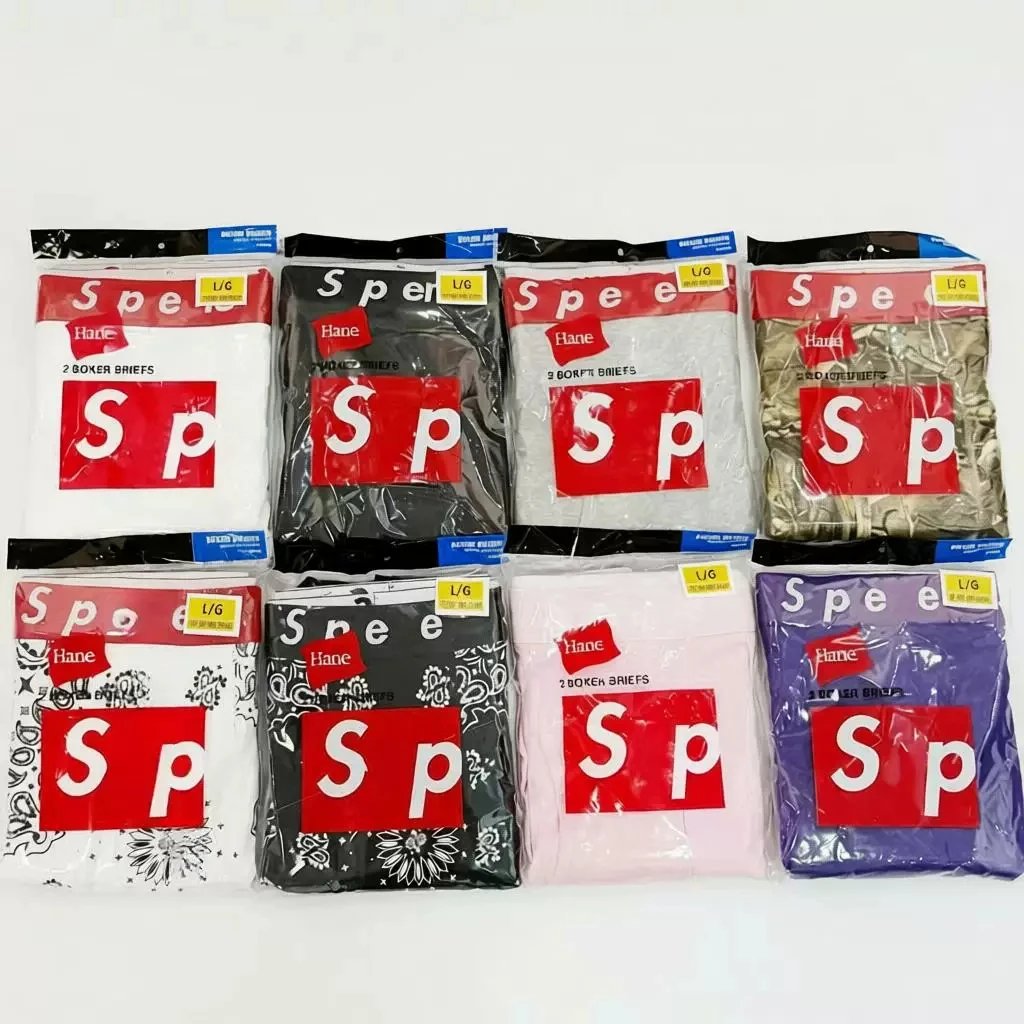 Supreme x Hanes Bandana Print Boxer Briefs Black Underwear - 2