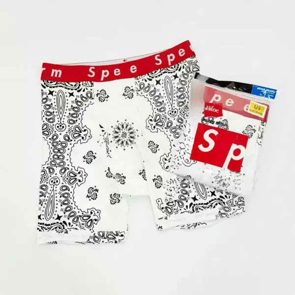 Supreme x Hanes Bandana Print Box Logo Boxer Briefs White Underwear - 1