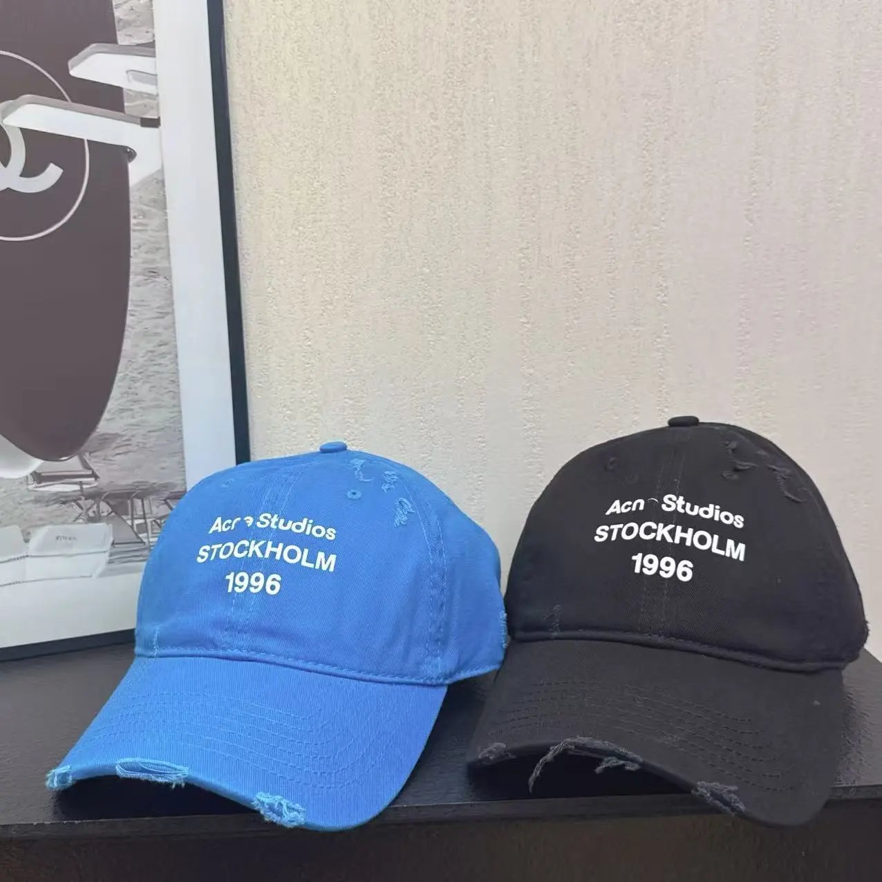 Acne Studios Stockholm 1996 Pink Distressed Baseball Cap Hats - 5