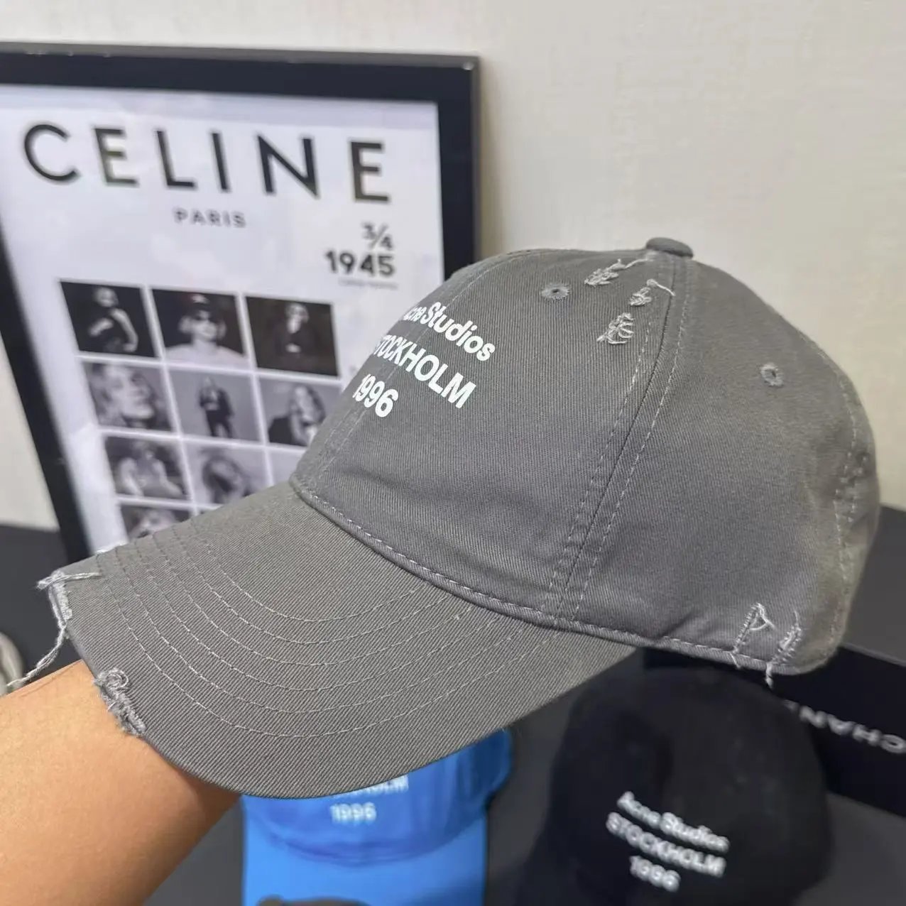 Acne Studios Stockholm 1996 Pink Distressed Baseball Cap Hats - 4