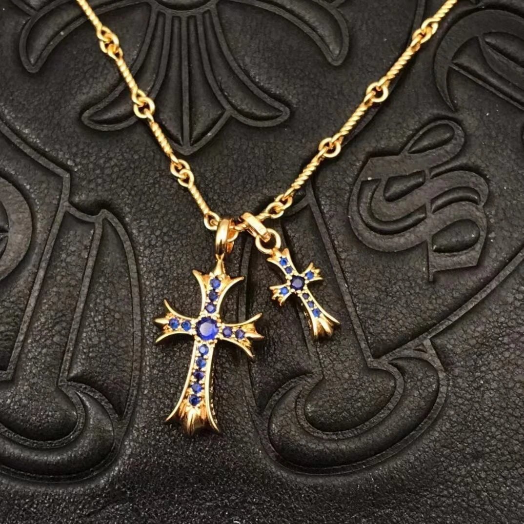 Chrome Hearts Cross Pendant Necklace Multicolor Jewelry - 22
