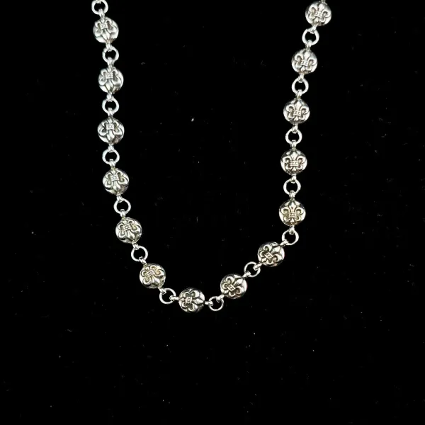 Chrome Hearts Fleur-de-Lis Link Necklace Silver - 1