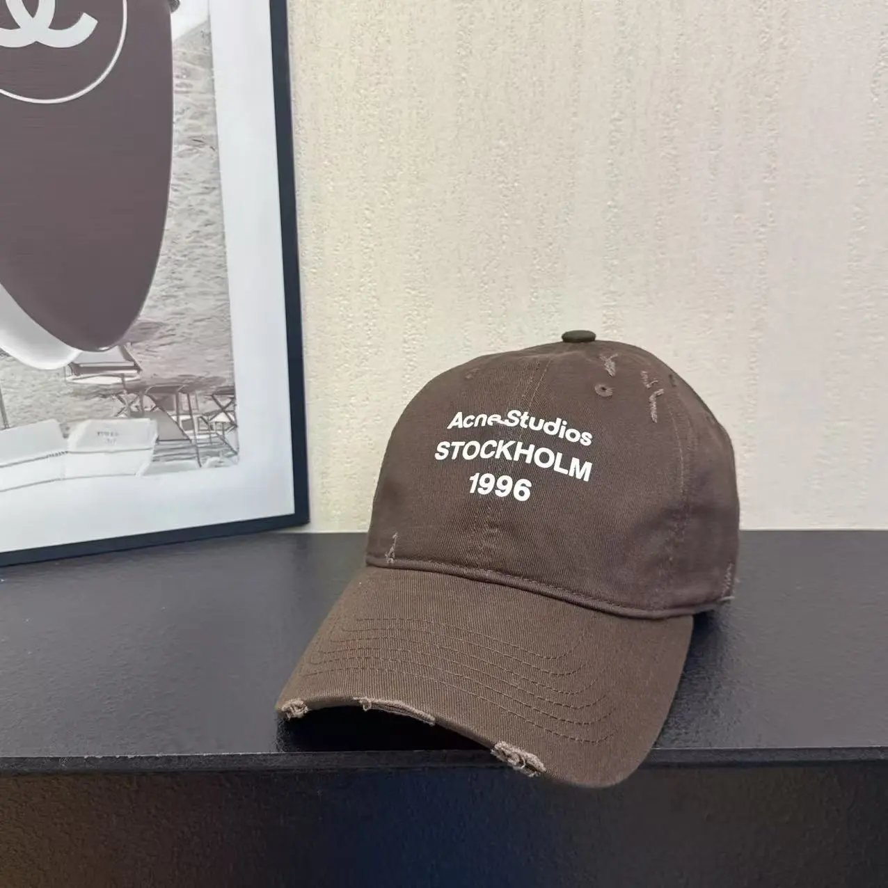 Acne Studios Stockholm 1996 Pink Distressed Baseball Cap Hats - 8