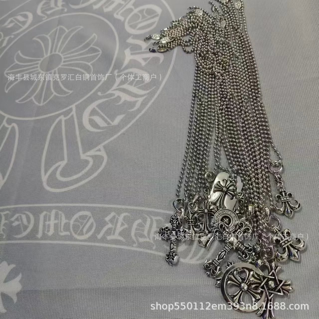 Chrome Hearts Cross Pendant Necklace Multicolor Jewelry - 9