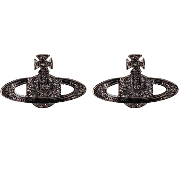 Vivienne Westwood Orb Crystal Black Earrings Jewelry - 1