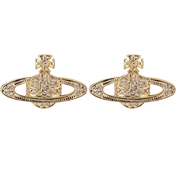 Vivienne Westwood Orb Crystal Gold Earrings Jewelry - 1