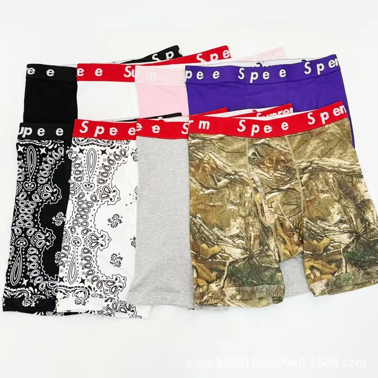 Supreme x Hanes Bandana Print Boxer Briefs Black Underwear - 13