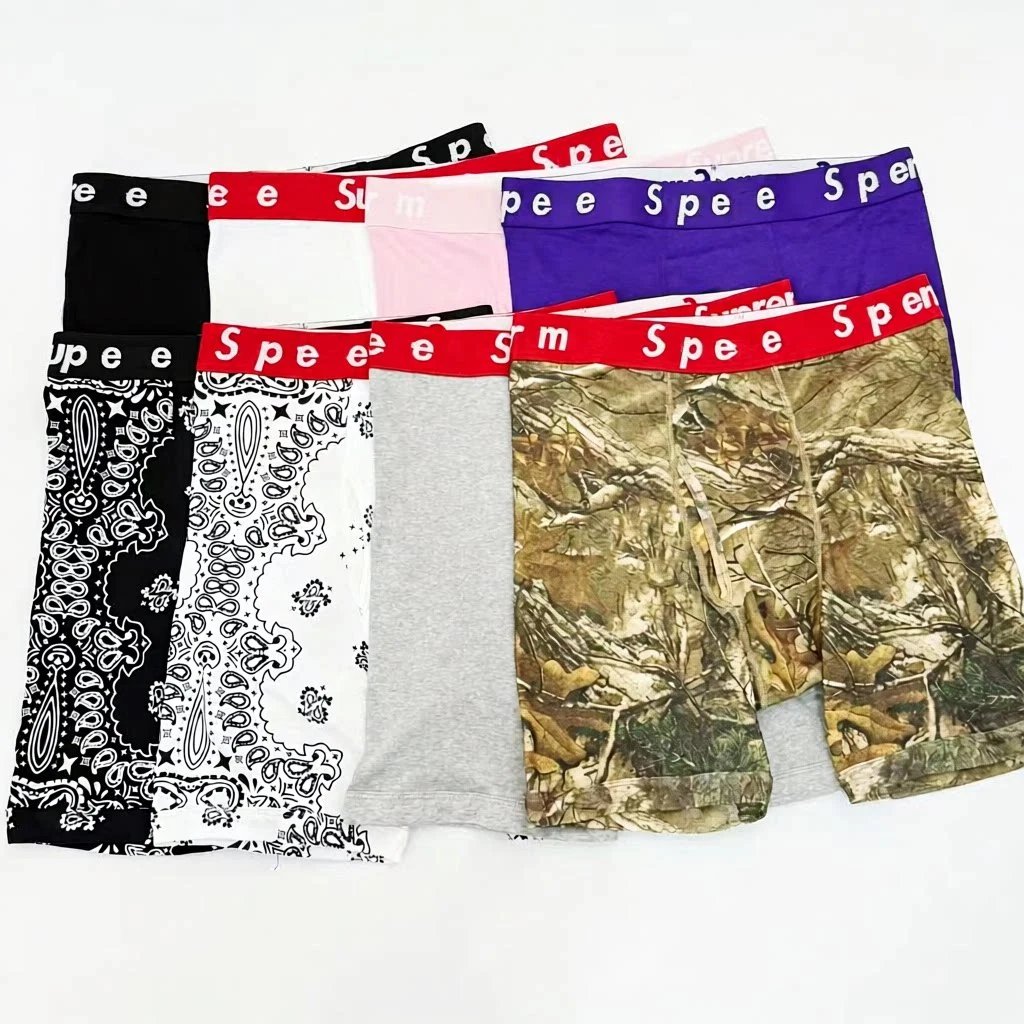 Supreme x Hanes Bandana Print Boxer Briefs Black Underwear - 4
