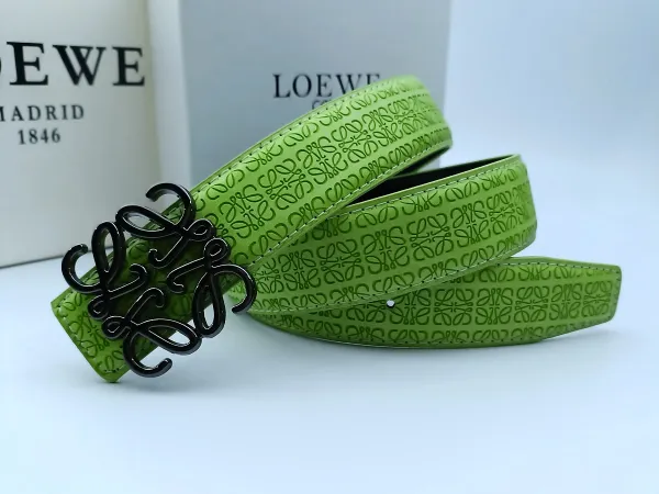 Loewe Anagram Embossed Leather Belt Black - 30