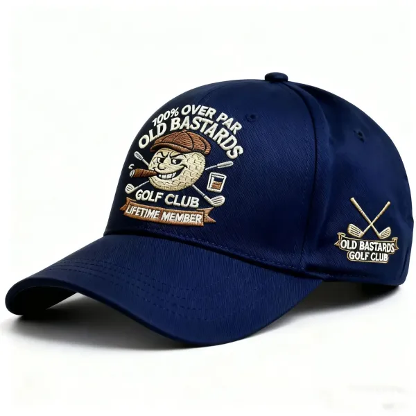 Design Old Bastards Golf Club Lifetime Member Navy Baseball Cap - 1