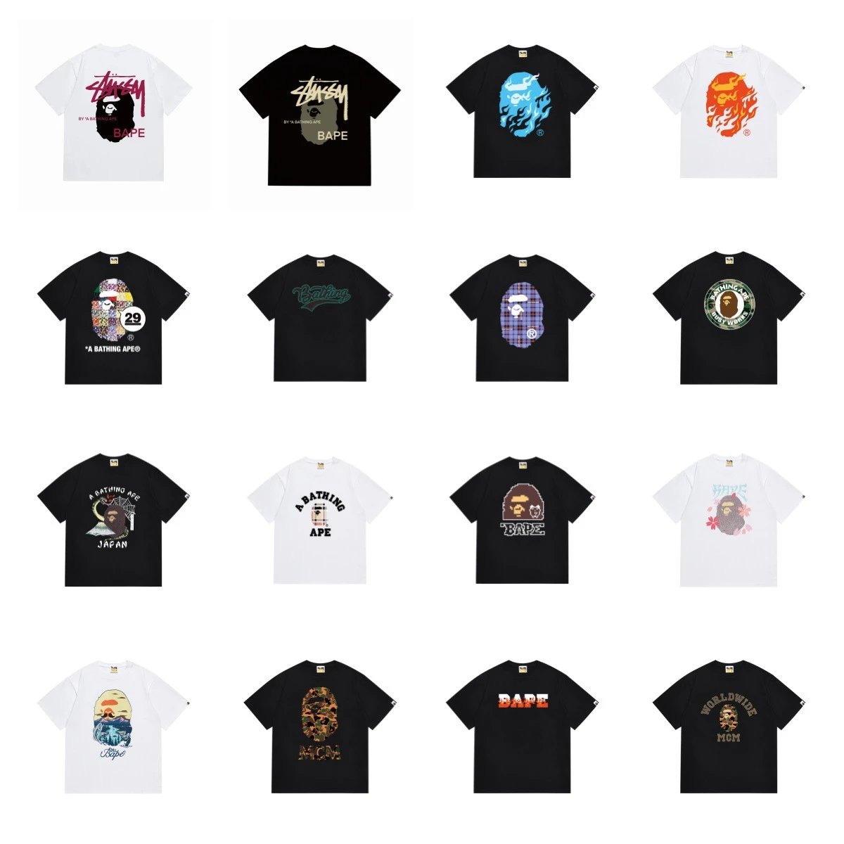 BAPE X Stussy A Bathing Ape T-Shirts