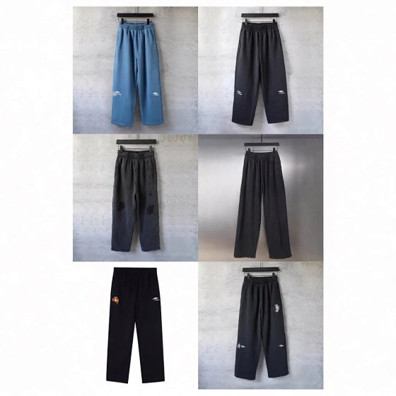 Embroidered loose fit couple pants