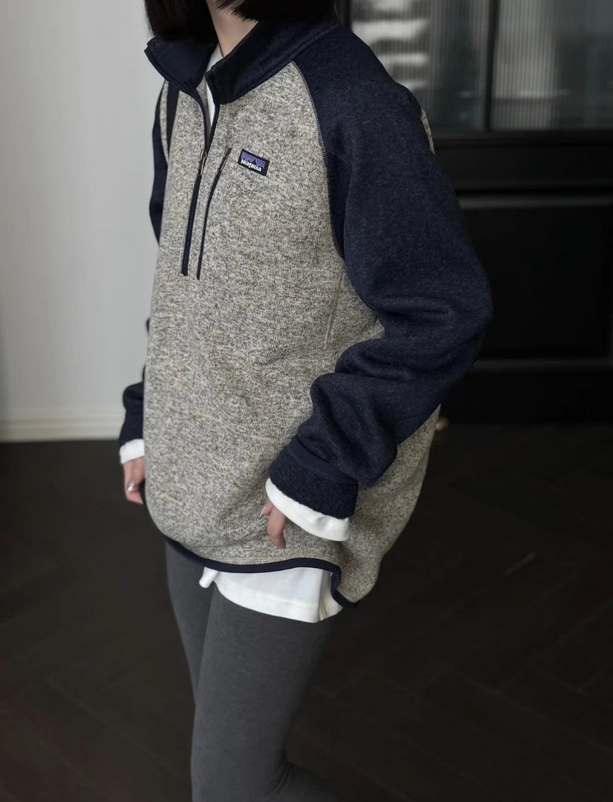 Half-Zip Fleece Colorblock Hoodie Couple Set photo 8