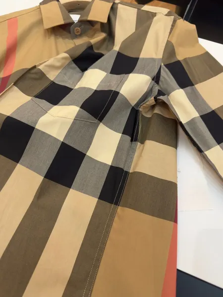 Burberry Check Print Shirt Beige Multicolor Shirt - 5