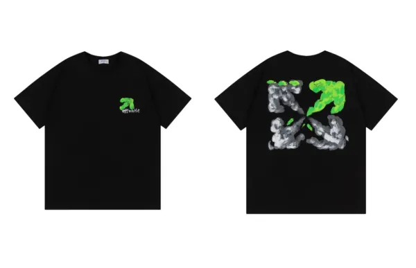 Off-White Paint Splatter Arrow T-Shirt Black - 1