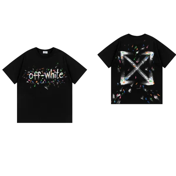 Off-White Confetti Print T-Shirt Black - 1