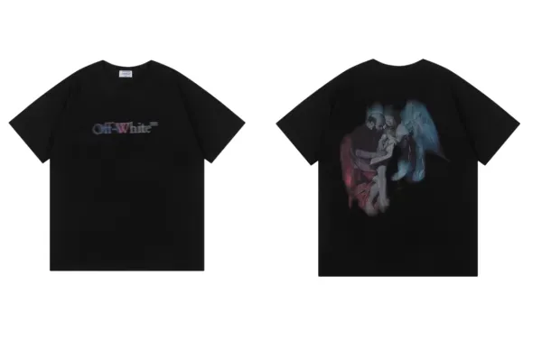 Off-White Angel Print T-Shirt Black - 1