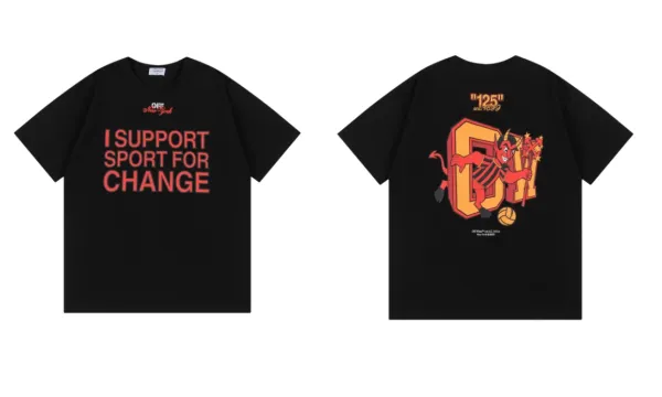 Off-White I Support Sport For Change Black T-Shirt - 1