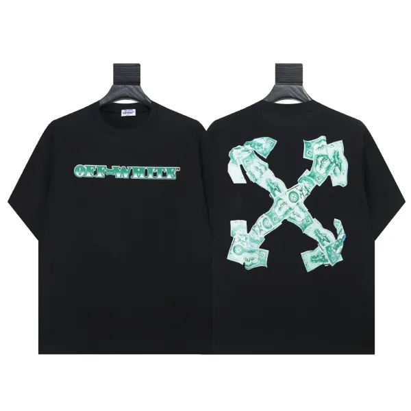Off-White Money Print T-Shirt Black - 1